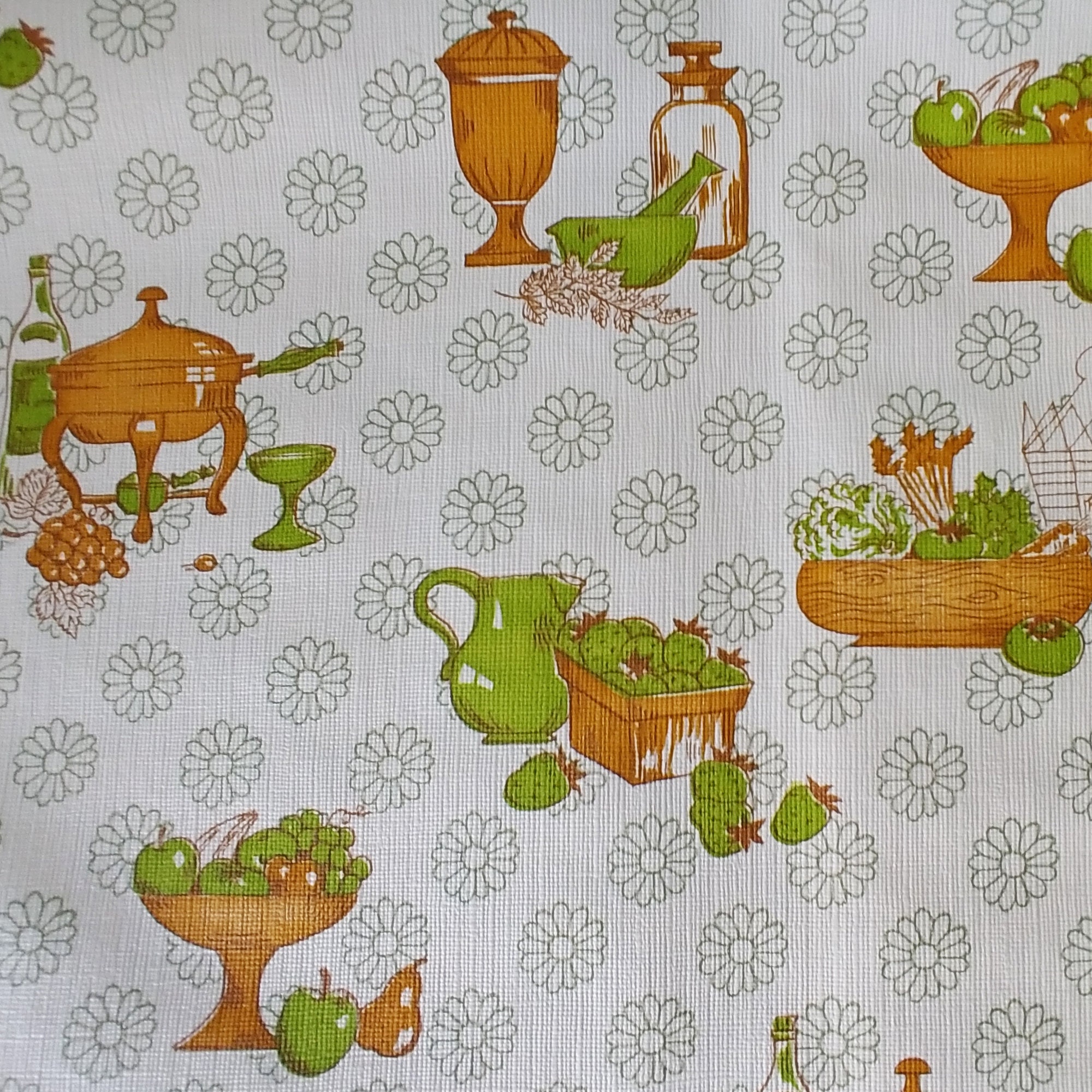Retro 1970s Kitchen Wallpaper Sample Set Kitchen Theme Vinyl Etsy