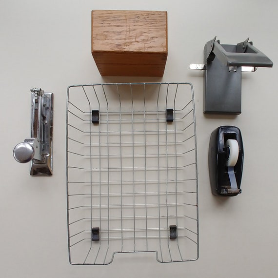Retro Desk Set 1 Desktop Accessories Stapler Tape Etsy