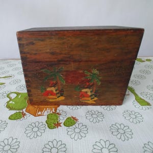 Vintage Rezeptbox mit Karteikarten, 160+ Teile, Retro Küchenaufbewahrung, Karteikasten aus Holz, Rezepte, Schwalbenschwanzverbindungen