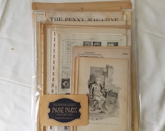 100 Original Found Vintage Book Pages, Full-Size Pages, Neutral Colors, No Copies, No Digital Prints