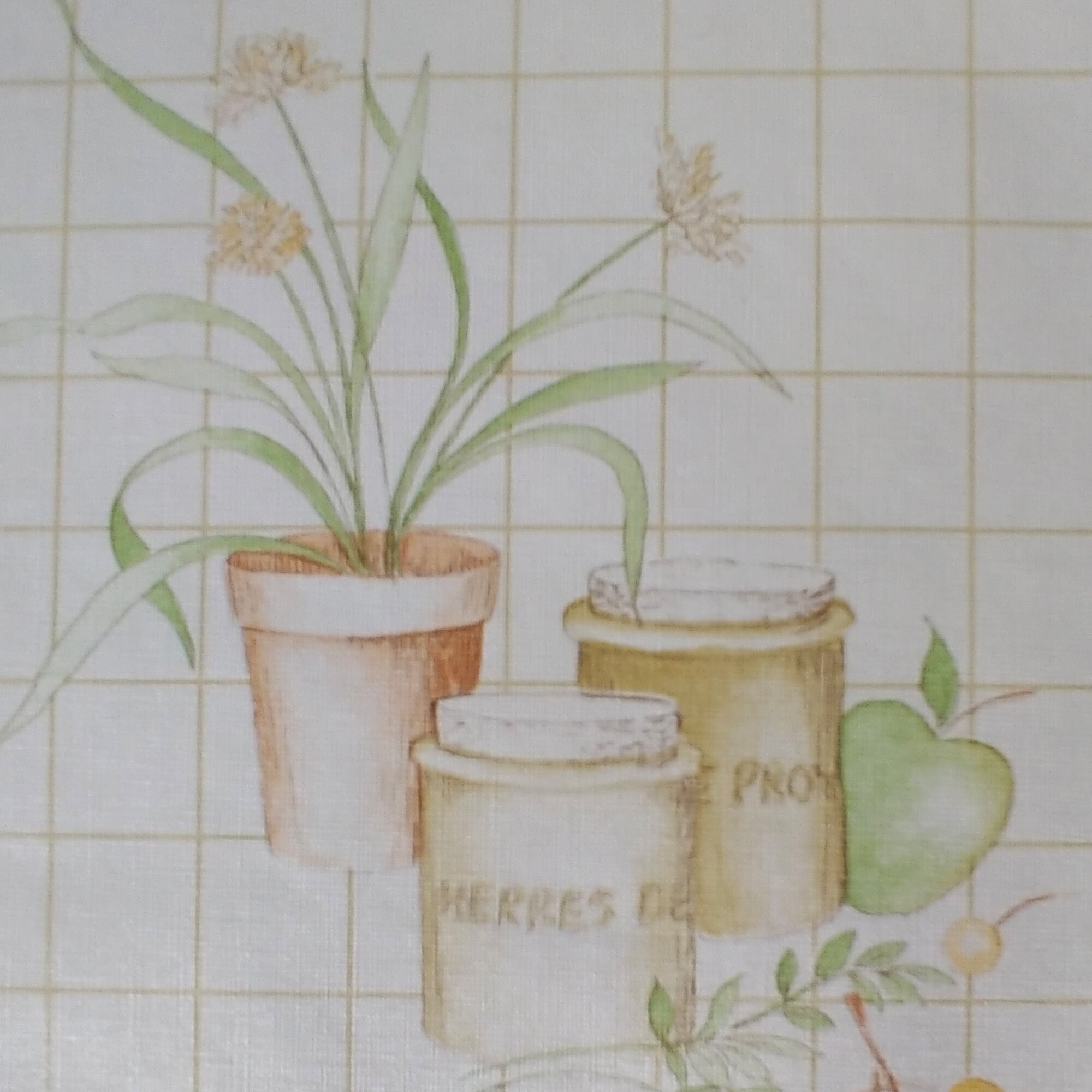 Retro 1970s Kitchen Wallpaper Sample Set Kitchen Theme Vinyl Etsy