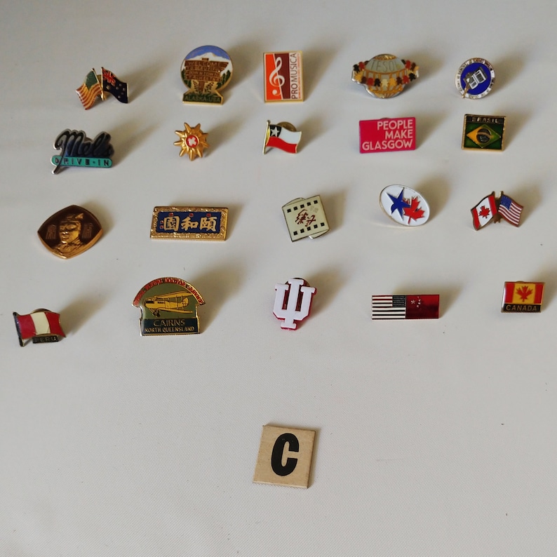 Mixed Lot of 20 Souvenir Lapel Pins Flags States Countries Etsy