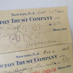 1928 JWC Carber Dry Goods Cancelled Checks: 25 Vintage Ephemera for Junk Journals