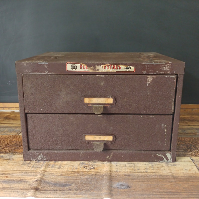 Vintage Industrial Metal 2Drawer Watch Parts GS Fleet