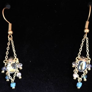 Gold and Swarovski Crystal Mini Chandelier Earrings
