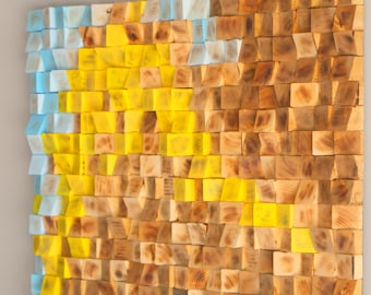 Reclaimed Wood wall Art, wood mosaic, geometric art, wood wall art,Wood Wall Art, reclaimed wood art, Modern Wall Abstract, 3D Wood wall Art