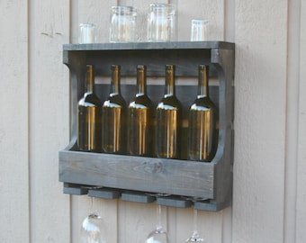 Wedding gift, Wine Shelf, Housewarming Gift, Wine Rack, Unique Wine Rack, Wedding Gift, Rustic Shelf, Wine, Wall Decor, Home Decor