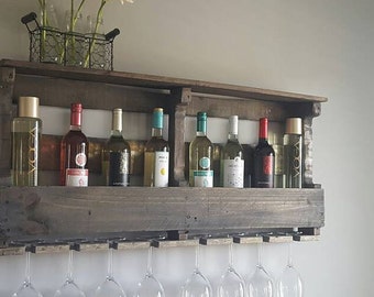 Wedding gift, Housewarming Gift, Pallet Wine Rack, Wine Rack, Unique Wine Rack, Rustic Shelf, Wine Shelf, Wine, Wall Decor, Home Decor
