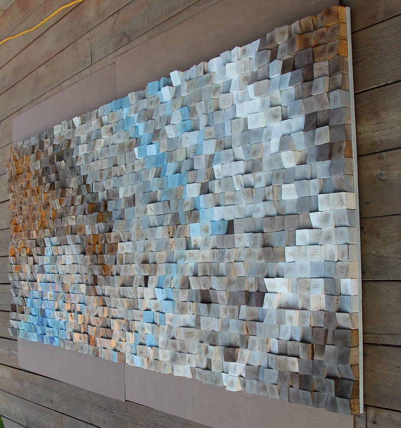 Large 30 x 60 inch Abstract wood art Wood wall Art