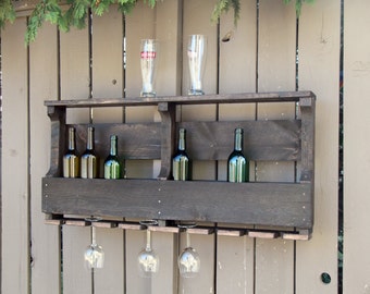 Pallet Rustic Wine Rack, Housewarming Gift, Wine Rack, Unique Wine Rack, Wedding Gift, Rustic Shelf, Wine Shelf, Wine, Wall Decor Home Decor