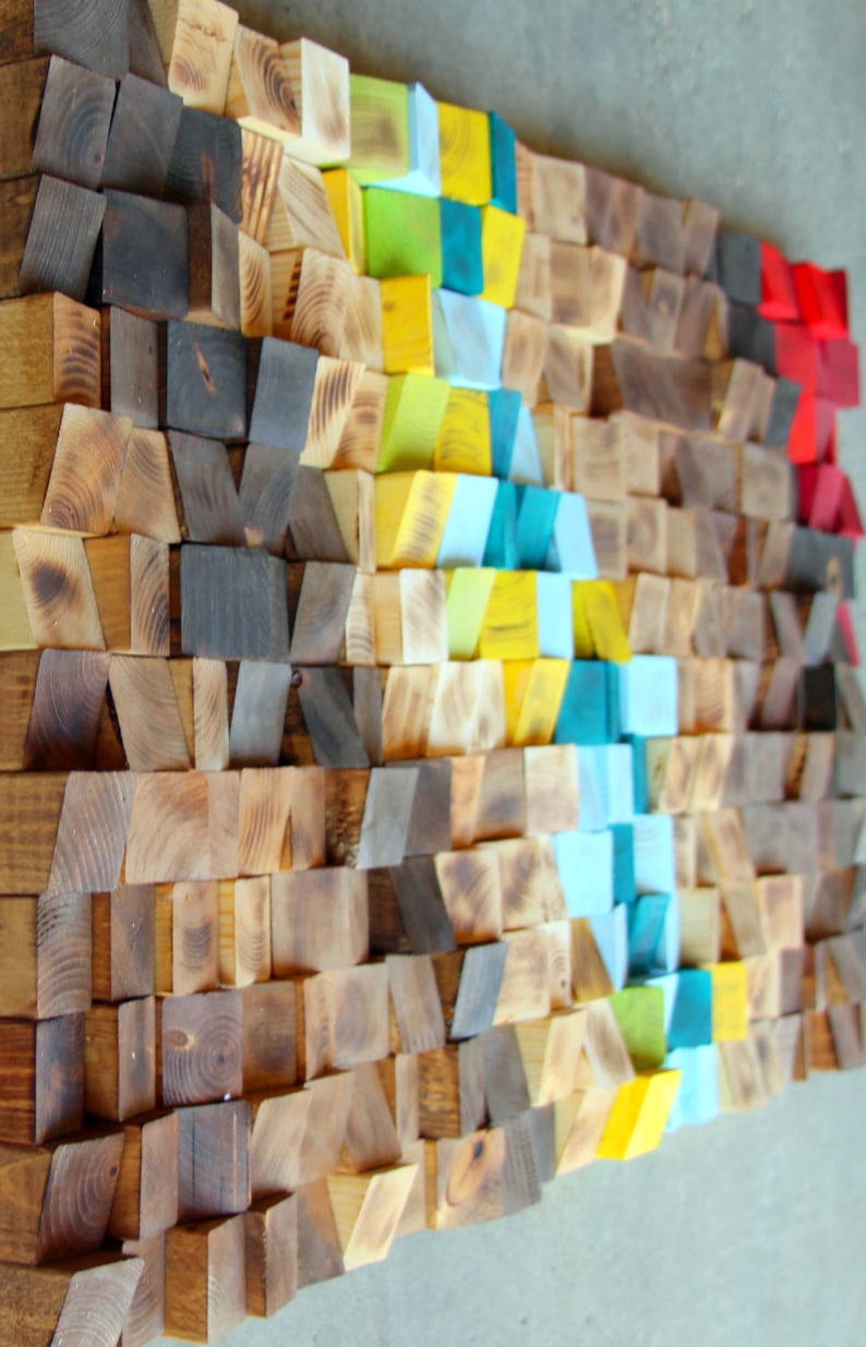 Wood Wall Art Wood Mosaic 3D Wood Wall Art Wood Wall Art Etsy Canada