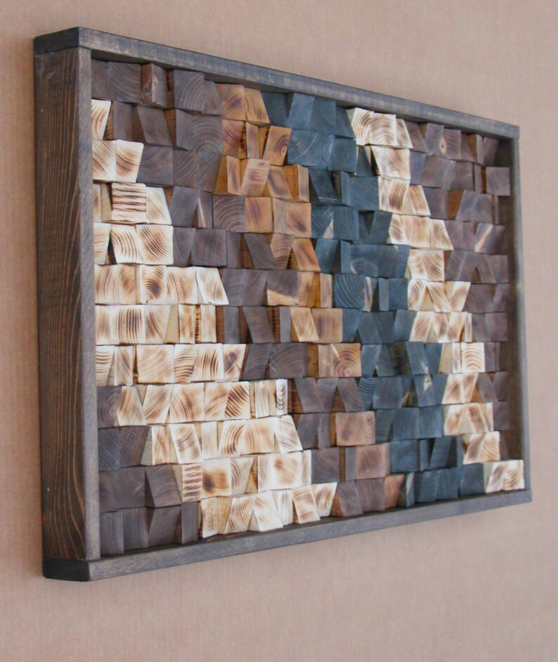 Photo inspiration: Visual Reference: Large Reclaimed Wood Wall Art Wood Wall Decor Headboard Geometric
