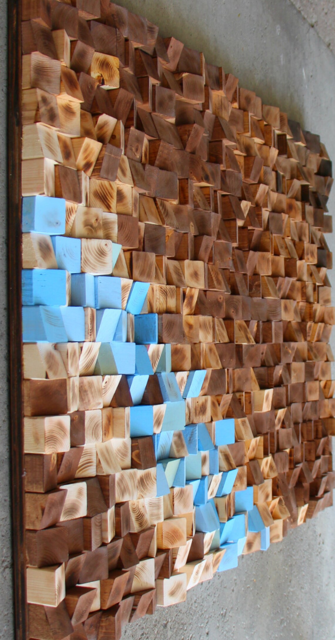 Large Reclaimed Wood Wall Art Woodburning Wood Mosaic Etsy Canada