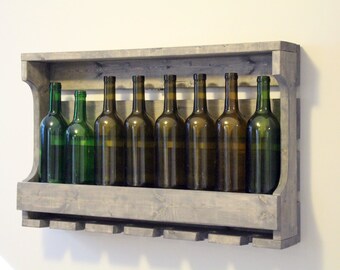 Wedding Housewarming Gift, Pine Wine Rack, Wine Rack, Unique Wine Rack, Wedding Gift, Rustic Shelf, Wine Shelf, Wine, Wall Decor, Home Decor