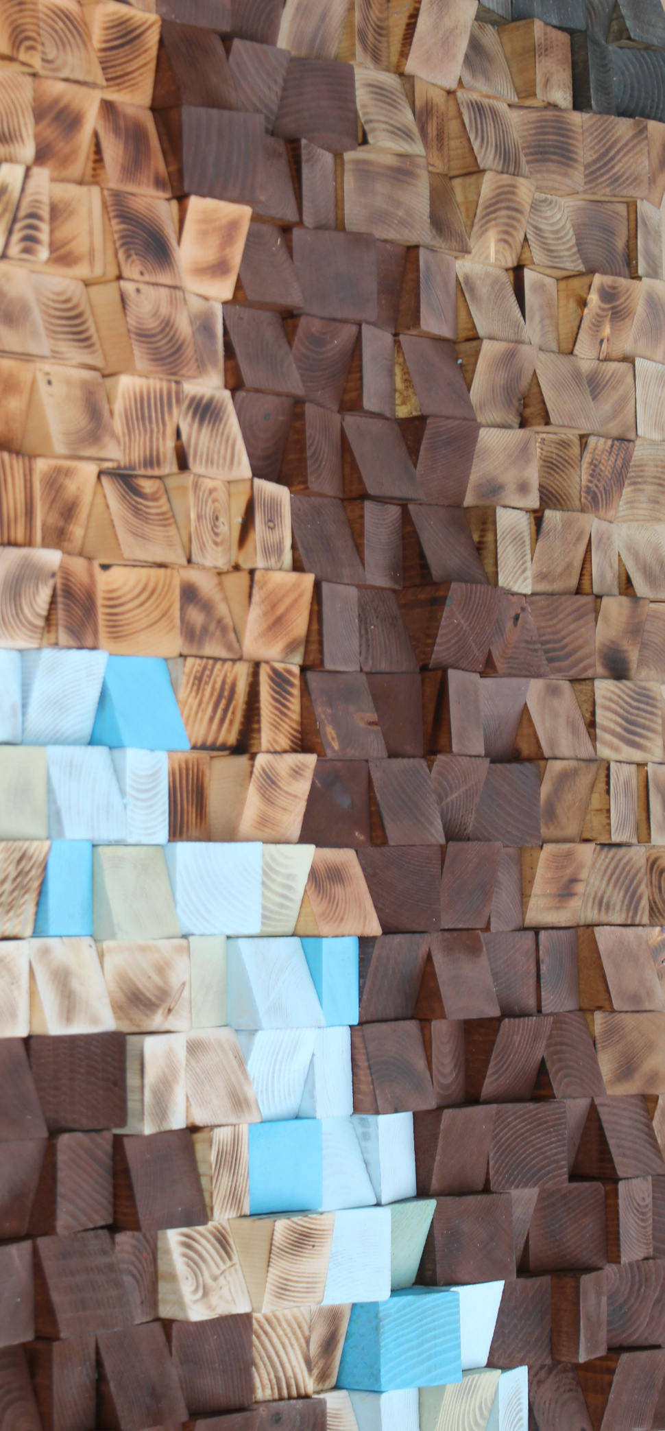 Large Wood Wall Art , Wood Mosaic & Geometric Art - Etsy