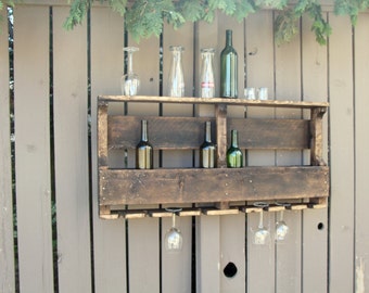 Housewarming Gift, Pallet Wine Rack, Wine Rack, Unique Wine Rack, Wedding Gift, Rustic Shelf, Wine Shelf, Wine, Wall Decor, Home Decor