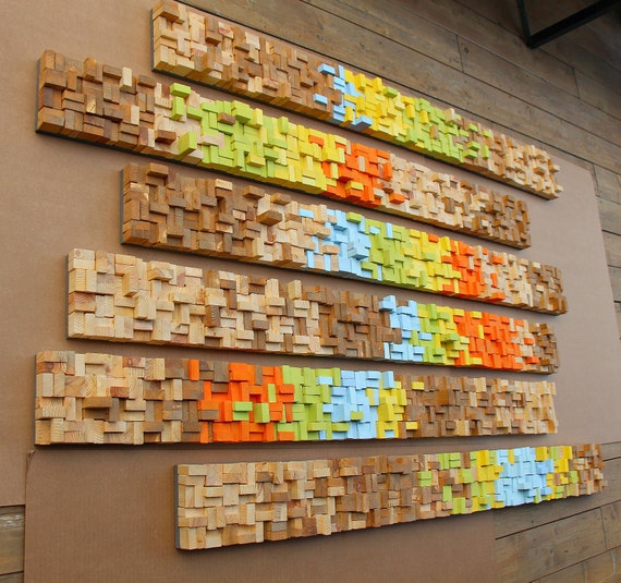 Set Of 6 6 X 60 Inch Large Rustic Modern Wall Art 6 X 60 Etsy