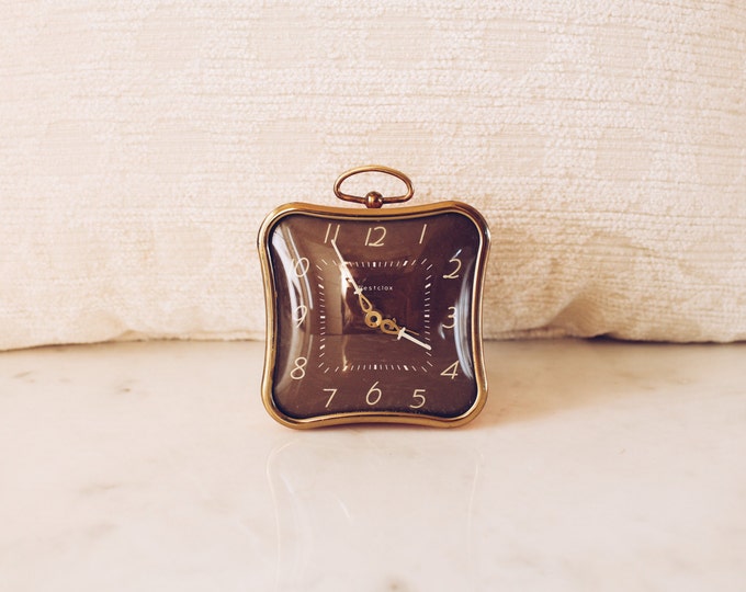 Vintage Pink Westclox Alarm Clock, Wind up Mechanical Alarm Clock