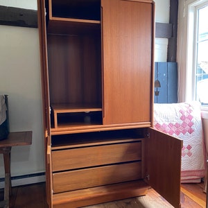 Danish Modern Teak Highboy Storage Cabinet by Sun Cabinet Co. Shipping ...