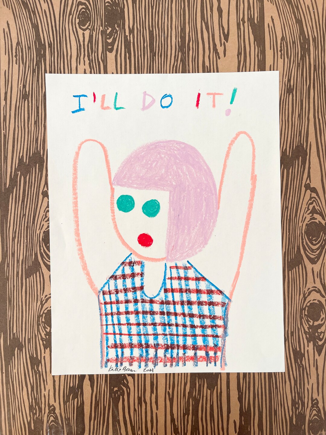 Ill Do It Original Drawing - Etsy