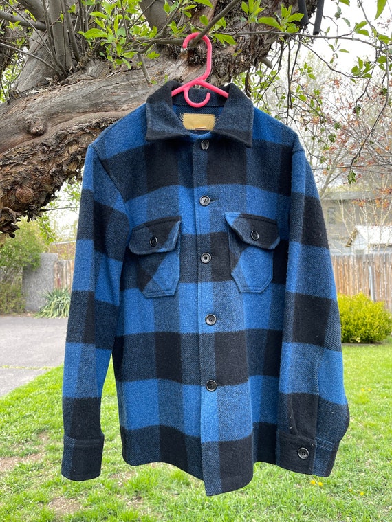Vintage Buffalo Plaid Wool Jacket - Size Large