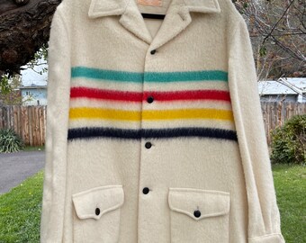 Vintage 1960s/70s Hudson Bay Striped Wool Blanket Jacket - exzellenter Zustand - keine Flecken