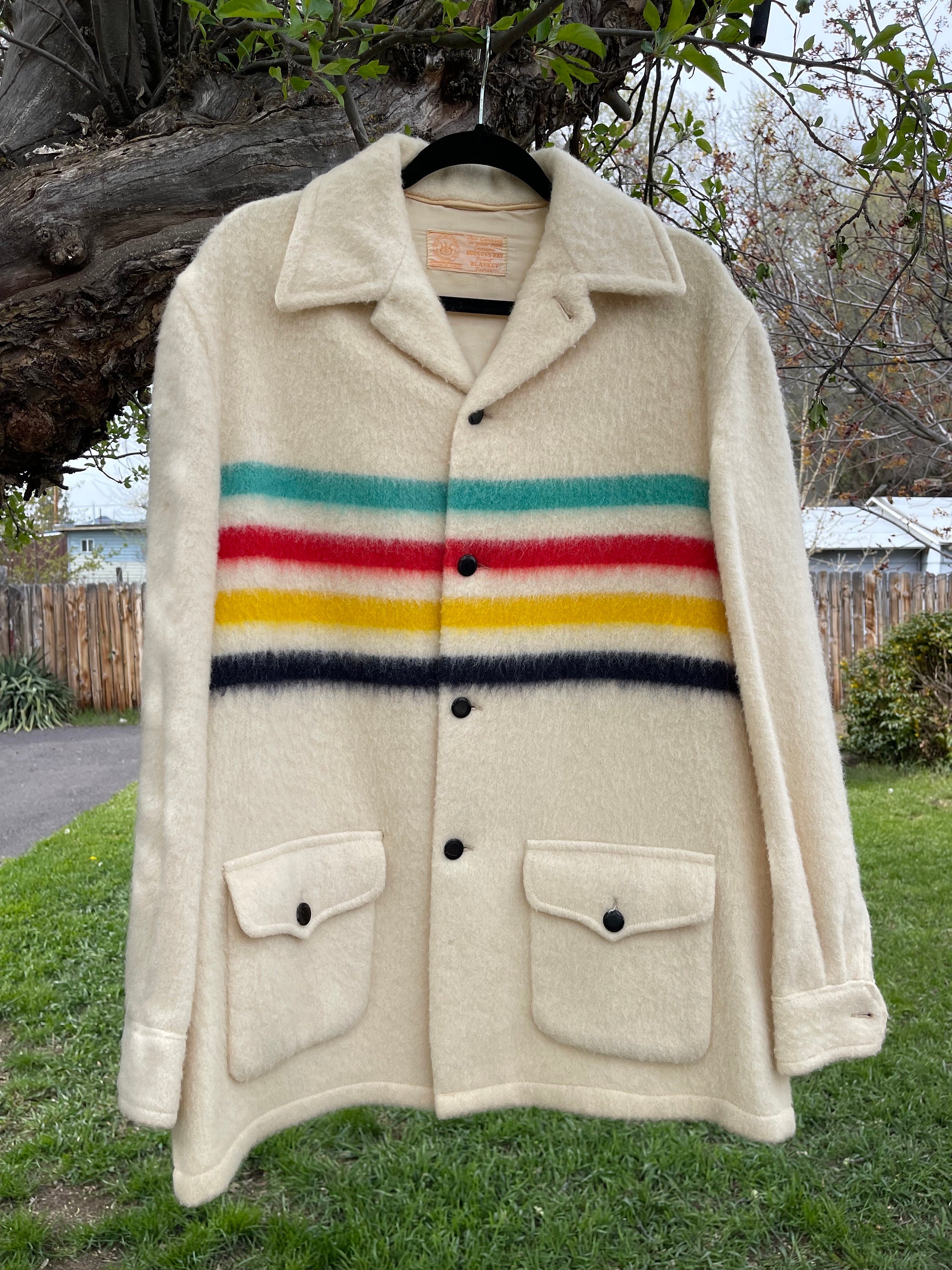 60's 70's HUDSON'S BAY ハドソンズベイ マルチボーダーウール