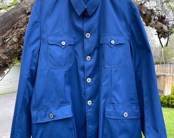 Wie-neue marineblaue 1970er Jahre Chore Jacke - Size Large