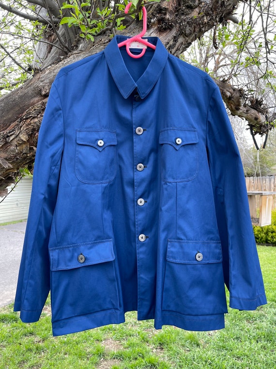 Like-new navy blue 1970s chore jacket - size Large