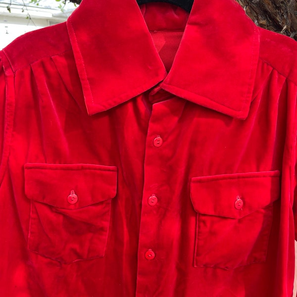 1960s Vibrant Red Velvet Jacket - XL or Maternity