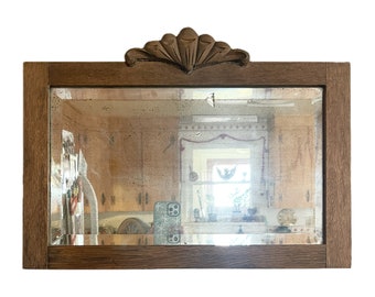 Antique Handmade Wooden Mirror