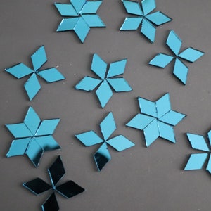 300 # Mosaic Turquoise Mirror Tiles Diamond shaped 1.8 X 1 cm, 1.6 mm thick