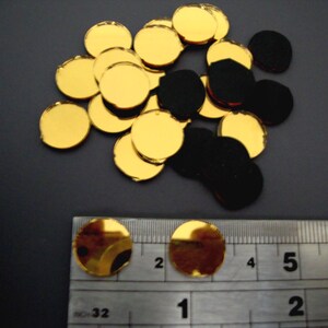 50 # Glass Gold Mirror approx 12 mm round for embroidery.