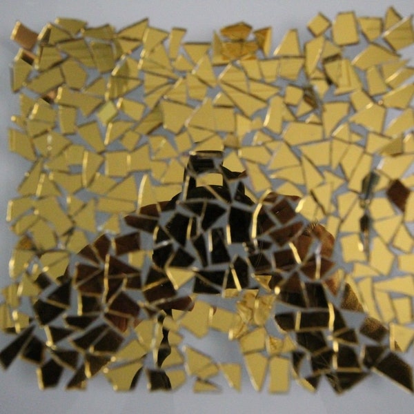 Mosaïque miroir doré Glass Off coupe 500 pièces de 1,6 mm d'épaisseur.