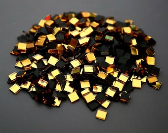 Mosaic 1000 pieces Gold Mirror Tiles (Approx 0.5 x 0.5 cm) 1.6 mm thick.