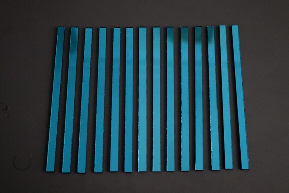 1.6 mm Art & Craft 50 pcs 4 x 0.5 cm Mosaic Turquoise Mirror Glass strips 