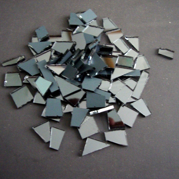 500 pièces, verre miroir gris, petites coupes, épaisseur 2 mm, Art&Craft