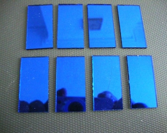 20 stuks, mozaïek koningsblauwe spiegelglasstrips, Art & Craft, 2 x 4 cm, 1,6 mm dik.