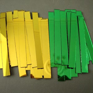 Mosaic Mix color mirror glass strips approx 1 x 10 cm, 40 pieces. Art & craft