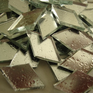 Mosaic Silver water effect mirror Diamond shaped approx 1 x 2 cm, 200 pieces