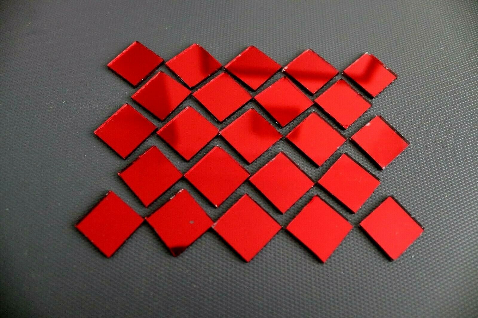 Set Di 100 Tessere Per Mosaico In Vero Vetro A Specchio - Quadrate 2x2 Cm, Bordi Lisci, Spessore 1,5 Mm