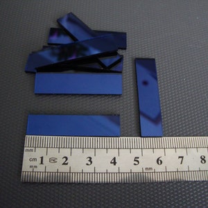 50 # Mosaic Dark blue Mirror glass Tiles approx 4 x 1 cm.