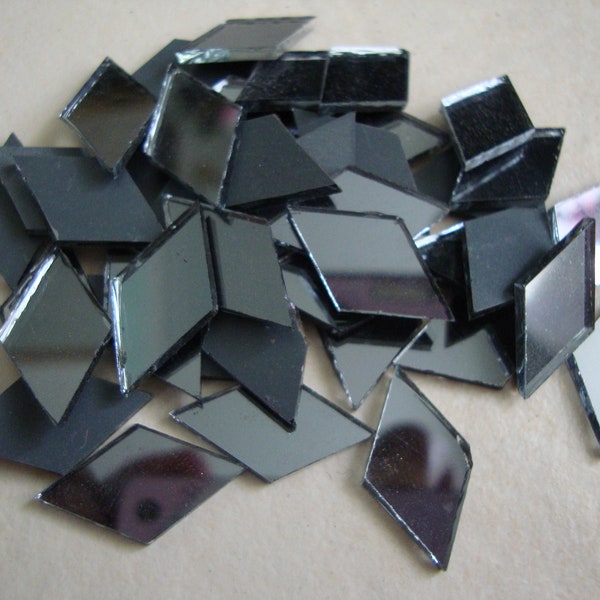 Mosaic Diamond Shaped Gray mirror glass tiles, 1x2 cm, 1.8 mm thick, 200 pcs