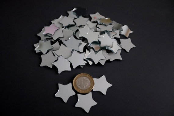 Mosaic Silver Mirror Glass Star Shaped 1 6 Mm Thick 100 Pcs Glass Star Shaped 1 6 Mm Thick 100 Pcs