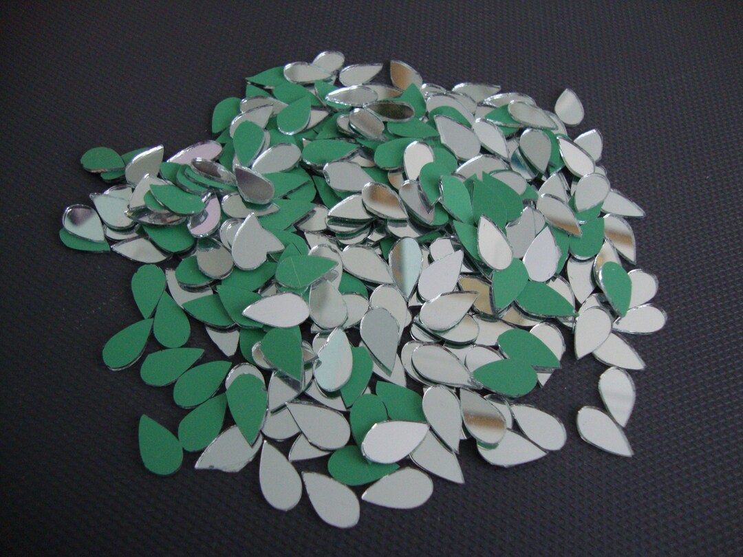 Mosaic 200 Pieces Silver Mirror Tear Drop Shaped Approx 12 X 8 Mm. 1.2 ...