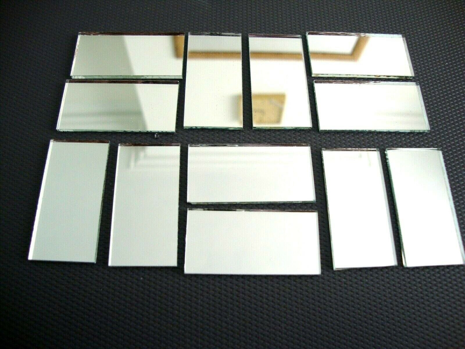 5 pieces, Silver Glass Mirror Tiles, 10 x 10 cm, 1 mm thick. Art&Craft