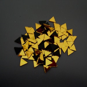Mosaic Gold Mirror Glass Triangular Tiles 1x1x1 cm, 1.6 mm thick,  300 pcs