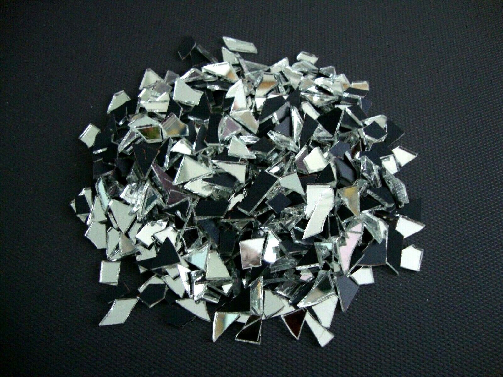 70 pieces Silver Glass Mirror Tile 2 mm Thick Art&Craft Approx 1 x 1 cm 