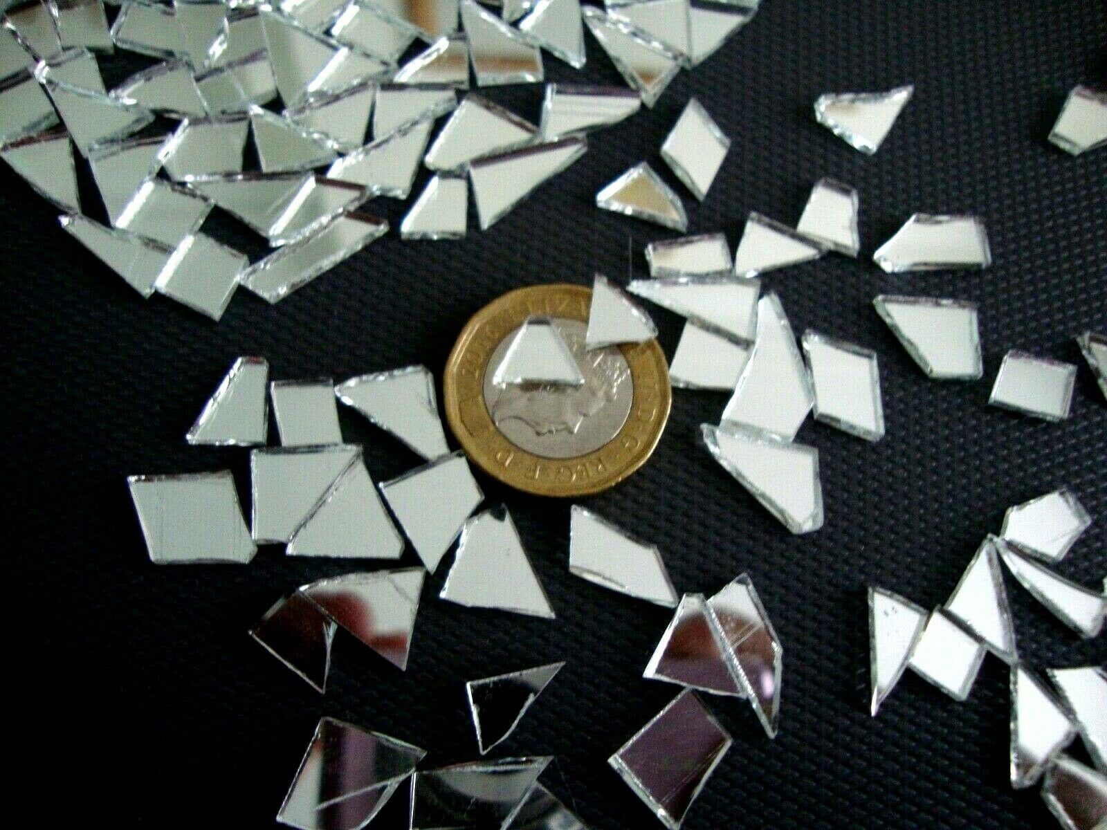 Broken Mirrors, 1000 Pieces, SMALL off Cuts Silver Glass Mirror 2 Mm ...