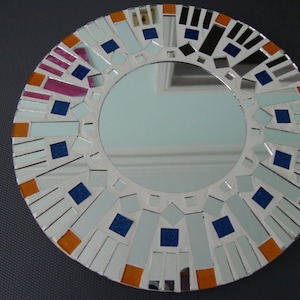 Mosaic Silver mirror and glitter glass,full kit with instructions. 20 cm diameter